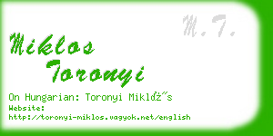 miklos toronyi business card